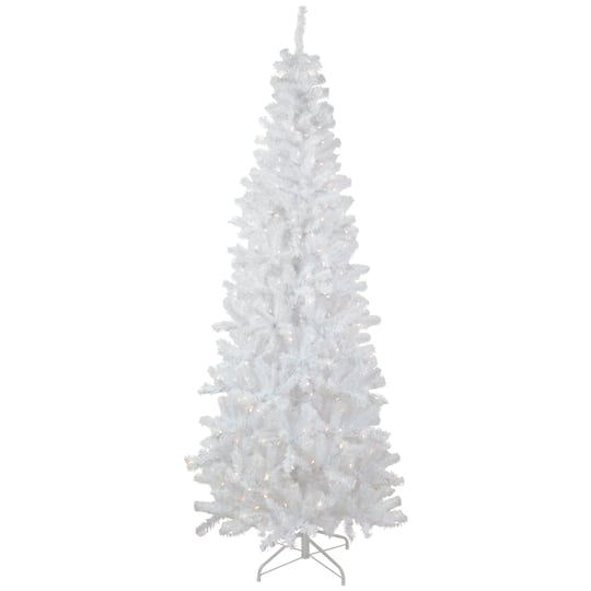 6.5Ft Pre-Lit White Georgian Pine Pencil Artificial Christmas Tree, Warm White LED Lights By Northlight | 6.5 ft | Michaels®